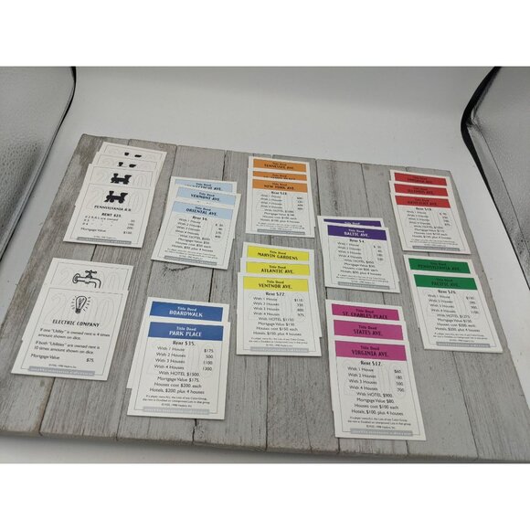 Vintage 1998 Monopoly Millennium 2000 Edition Game Replacement Property Cards - Picture 1 of 6